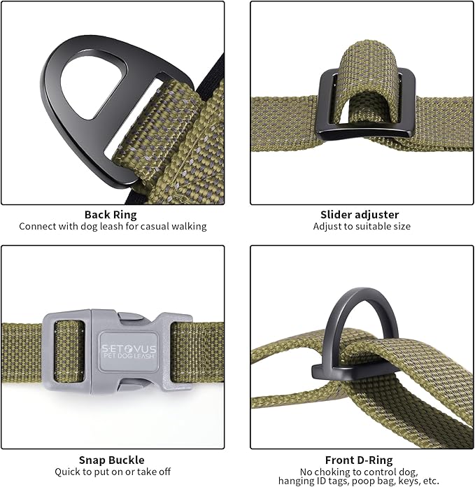 No Pull Dog Harness, Reflective Puppy Harness with Soft Padded Handle, Escape Proof/Quick Fit Adjustable Pet Harness for Small Medium Large Dogs, Easy for Training Walking (Yellow, M)