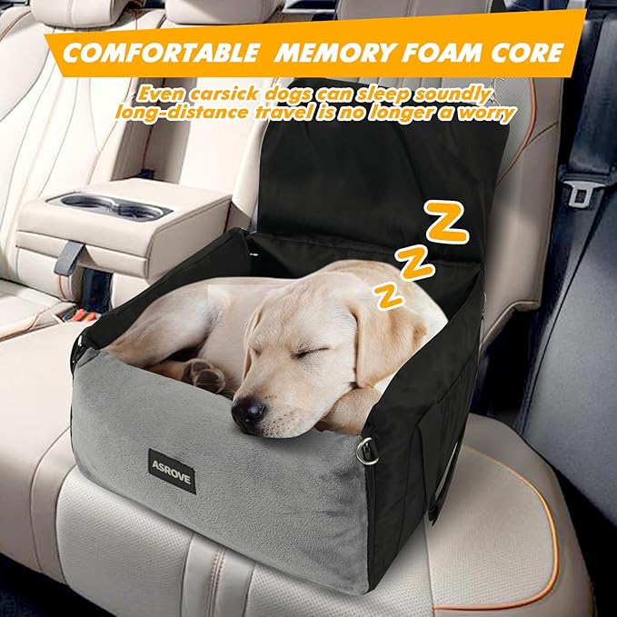 Dog Car Seat Cover for Cars, Dog Seat Cover Hammock, Non-Slip Backseat Extender with Mesh Window, Safety Leashes & Pockets, Waterproof Pet Car Protector for SUV, Truck, Sedan (Fits10-30lbs)