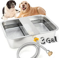BWOGUE 3 Gal Automatic Dog Water Dispenser for Large Dogs Stainless Steel Outdoor Water Bowl Large Breed Self Filling Dog Waterer Feeder for Dogs Cat Chicken Livestock