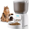 Automatic Cat Feeder 4L Dog Food Dispenser with Timer and 1-6 Meals a Day/1-20 Servings Per Food for Small and Medium Pets, white