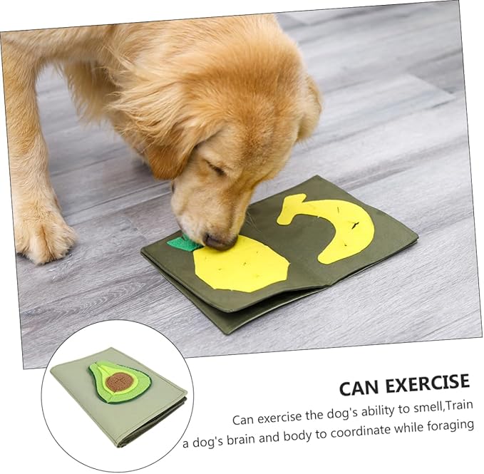 ibasenice Interactive Dog Feeding Book Toy Pet Food Dispenser Blanket for Nose Work Training Durable Soft Engaging Puzzle for Mental Stimulation Design for Fun