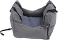 Pet Travel Safety Car Seat, Portable Removable and Washable Comfortable Material Elevated Pet Booster Seat with Thick Cushion for Travel and Trip(Gray)