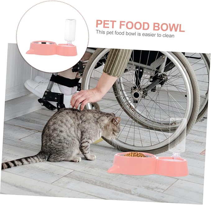 POPETPOP 1pc Automatic Pet Water Feeder and Feeding Bowl Cat Ear Design Food-Grade for Cats and Dogs Antiskid Base Easy to