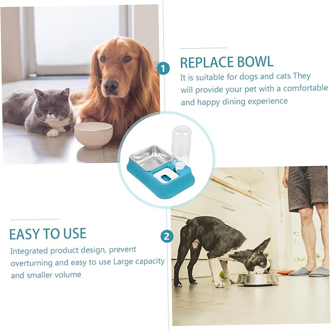 Automatic Pet Water Feeder Detachable Dog Bowl with Skid-Resistant Base Dual Food and Water Dispenser for Cats and Dogs Busy Pet Owners