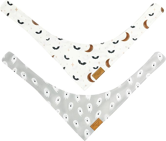 Remy+Roo Dog Bandanas - 2 Pack | Halloween Dog Bandanas Wicked Set | Premium Durable Fabric Bandanas for Dogs | Unique Shape | Adjustable Fit | Multiple Sizes Offered (Large)