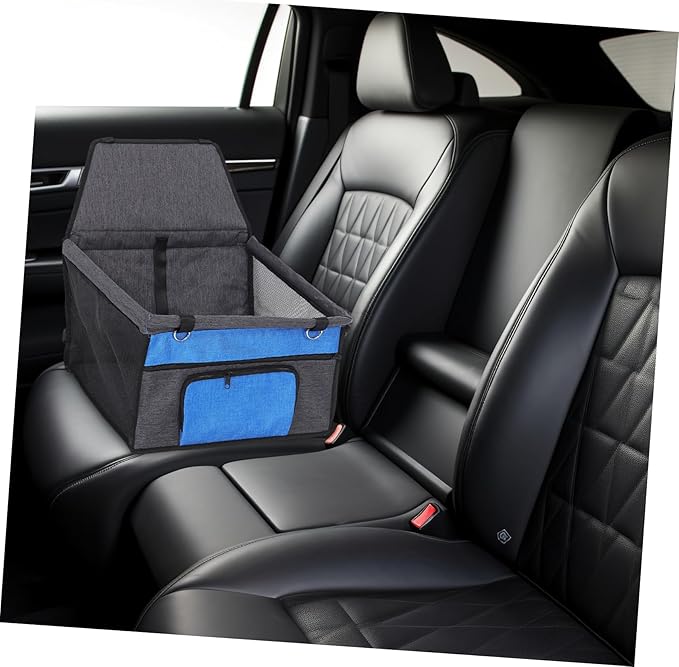 Pet Dog Cat Seat for Vehicle Breathable Car Travel Cushion with Front Pocket Comfortable Pet Car Seat for Dogs and Cats Grey Design