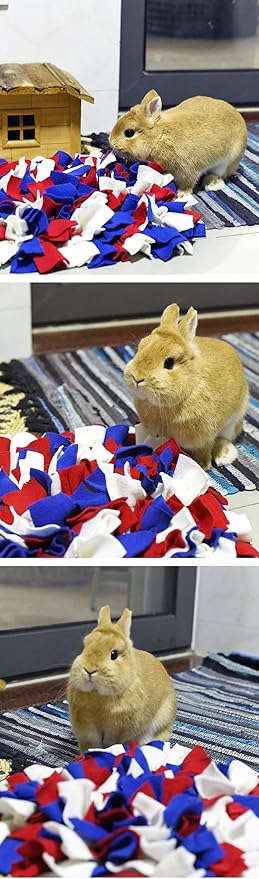 Mini Square Snuffle Mat for Small Pets, Interactive Nose Work Toy for Rabbits Hamsters Dogs, Fun Foraging Pad for Boredom Relief and Energy Release (A10)