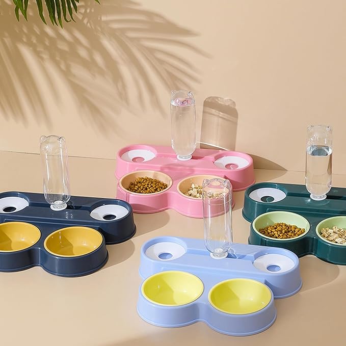 Pet Food Feeders and Waterer Detachable Cats Water Fountain Bowl Food Container Automatic Bowl Supply