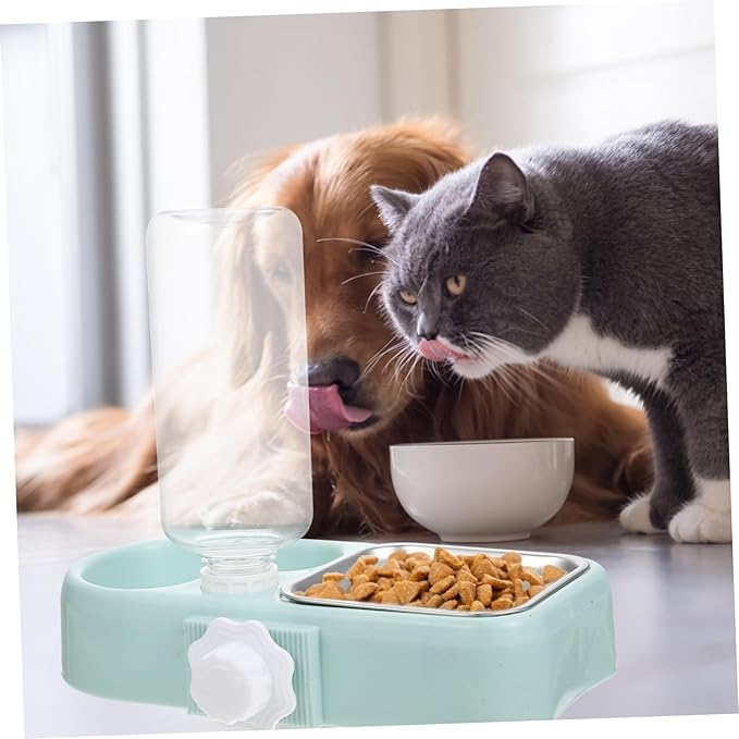 Mikikit 1set Automatic Water Refilling Pet Bowl Dog Feeder Cat Bowls Detachable Water Dispenser Cage Pet Food