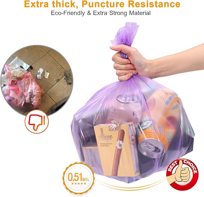 KONE 4 Gallon Trash Bags 168 Count Extra Thick Small Trash Bags Small Garbage Can Bags for Bathroom Home Office Kitchen