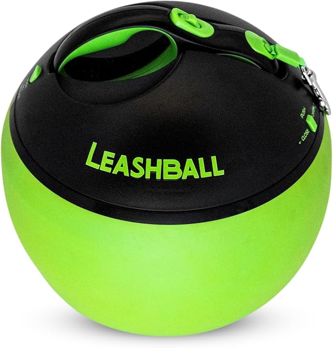 Leashball 4-in-1 Portable Dog Product - Retractable Leash, Anchor, Water & Food Bowl - Travel Accessories, Dog Tether & Beach Gear, Owner Must Haves