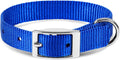 Jeffers Pet Solid Web Nylon Dog Collar for Small, Medium, Large Dogs – Adjustable Pet Collar, Nickel Plated Hardware – Strong, Durable, Comfortable – Outdoor, Training Use - Royal Blue 5/8" W x 10" L