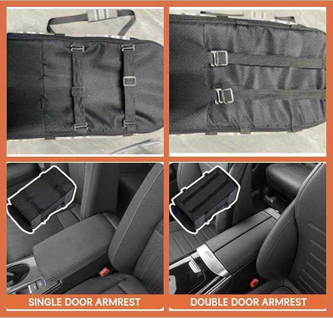 Kumdita' Center Console Dog Car Seat & Carrier for Small Dogs & Cats, 18.5 x 10.5 x 9.5 Inches, Sewn-in Leash (Gray)