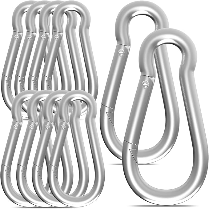 Carabiners Clip Spring Snap Hook,Heavy Duty Galvanized Steel Carabiner,Safety Quick Links Snap Hooks,Spring Clips for Swing Hammock Camping Keychain Outdoor