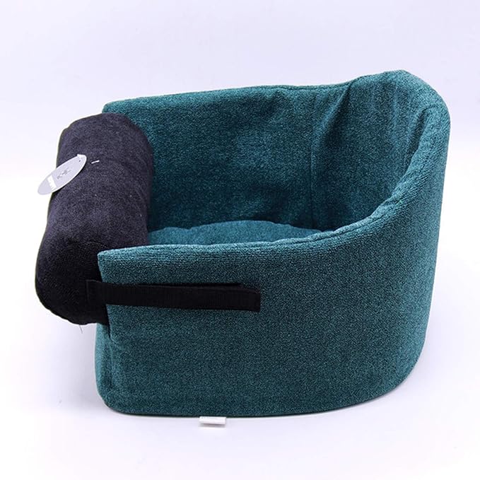 Dog Car Seat for Small Dogs Or Cats,Puppy Booster Seat Dog Travel Car Carrier Bed on The Armrest,Washable Pet Bed with Clip-On Safety Leash, Dog Car Safety Seats