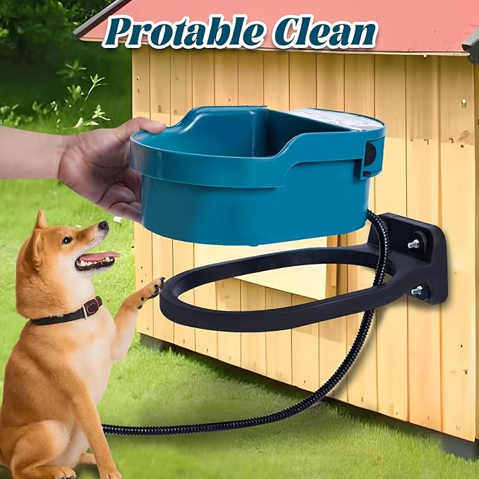 Heated Water Bowl for Dog and Cat,Heated Chicken Waterer, Outdoor Heated Pet Water Dish with Float Valve,Heated Bird Bath in Winter for Outdoors,Anti-Chew Cord,48W