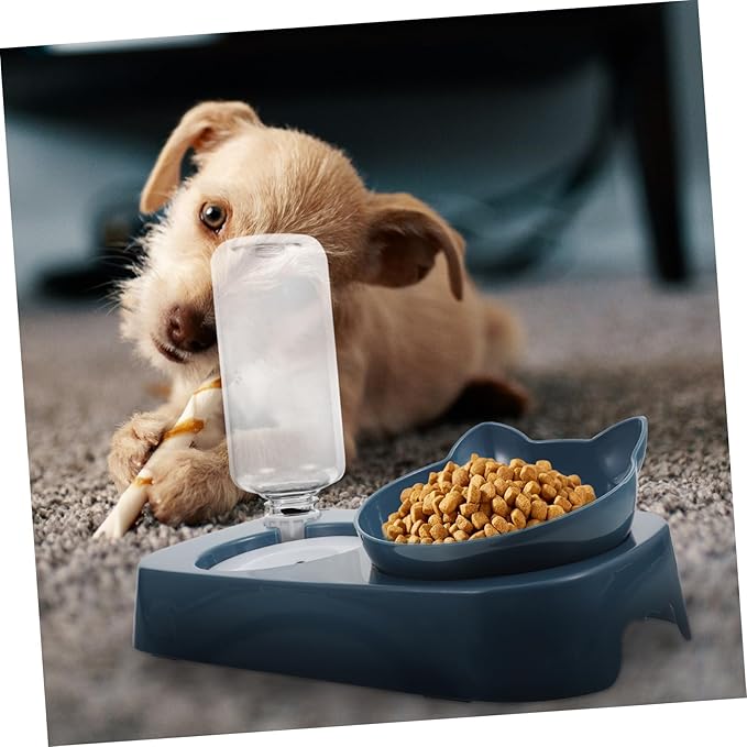 1Set Automatic Pet Feeder with Non Spill Design Cat Dog Food and Water Bowl Detachable Transparent Bottle for Easy Cleaning for Cats Dogs and Rabbits