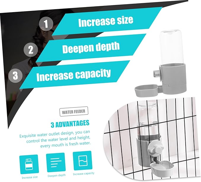 Hanging PET Water Dispenser Automatic Dog Cat Feeder Food Grade Plastic Removable Drinking Bowl for Indoor Use Suitable for Dogs and Cats