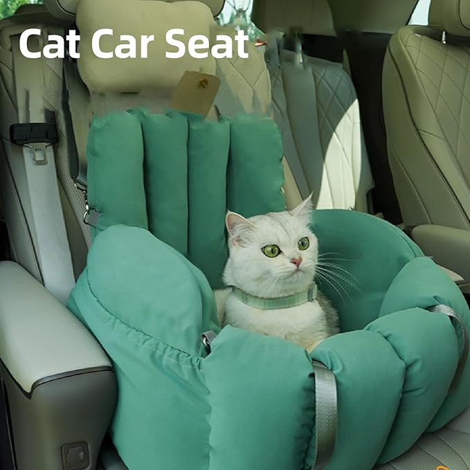 Small Dog Car Seat, Easy to Clean Closed Design Warm Dog Booster Seat Blanket with Portable Handle for Cats Dogs (Green)