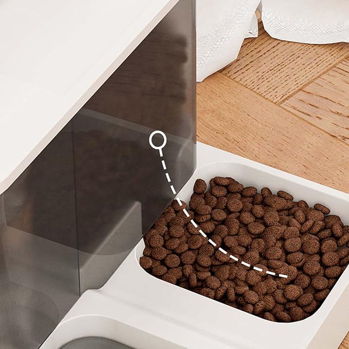Pet Automatic Feeder + Waterer Food Container Bowl Anti-Leak Water Fountain 2 in 1 Pet Tableware Dog Feeder Dog Food Bowl Combo