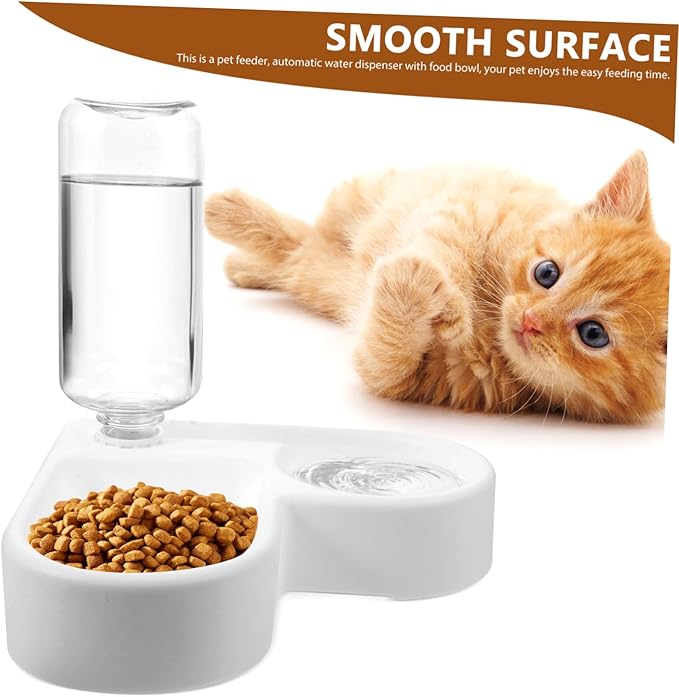 Automatic Water Feeder Cat Food Bowl Unique Design Easy to Clean Non-tip Pet Feeding Station for Cats and Dogs for Home Use with Detachable Water Bottle