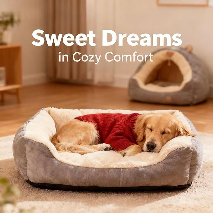 Small/Medium Dog Sweater, Warm Dog Winter Coat w/Sleeves, Comfortable High Neck Premium Dog Clothes for Golden Retriever-Best for Holidays, Daily Walks XXL Deep Red