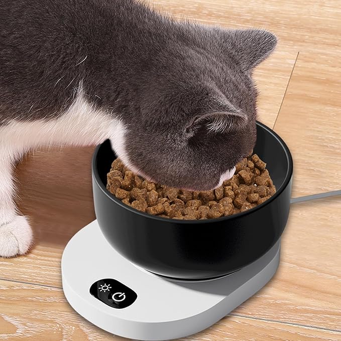 Pet Heated Water Bowl - Automatic Temperature Control, Ceramic Dog Cat Feeder, 35°C Warm Drinking Dish | Indoor Outdoor Home Table for Indoor Outdoor Home Table