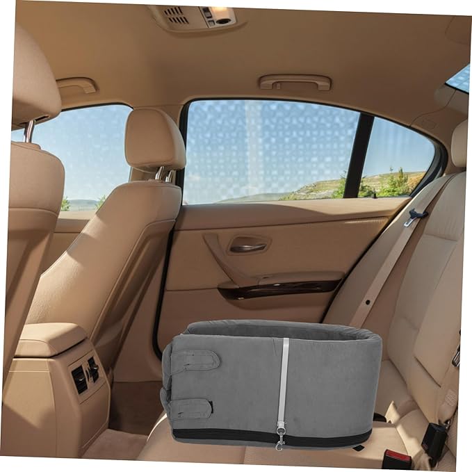 Mikikit Car Pet Cushion Seat Cover Non- Dog Bed for to Backseat Protector for Dogs Cats Grey for Cars Suvs