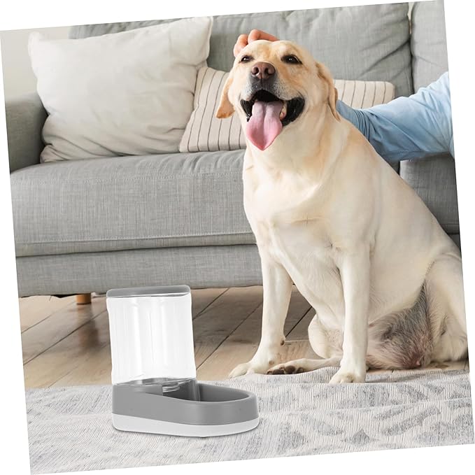 Happyyami Automatic Pet Feeder and Water Dispenser Portions for Small Medium Dogs and Cats Quiet Timed Feeding Elegant Gray Design for Puppies and Kittens