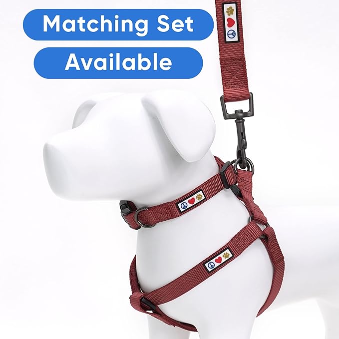 Pawtitas Personalized Dog & Puppy Harness Small Marsala Custom ID Tag Adjustable No Pull Vest