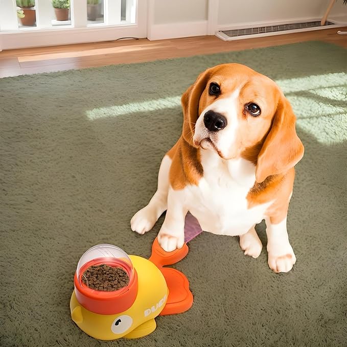 Dog Treat Toy - Cat Food Dispenser | Treat Dispenser Dog Toy | Duck Dogs Treat | Interactive Pet Automatic Feeder Toy | Duck Shape Cat Feeders for Entertainment