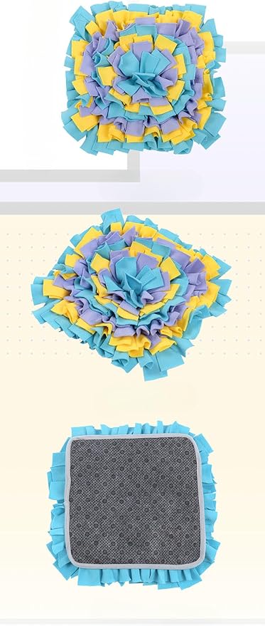 Mini Square Snuffle Mat for Small Pets, Interactive Nose Work Toy for Rabbits Hamsters Dogs, Fun Foraging Pad for Boredom Relief and Energy Release (A11)