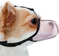 Dog Muzzle, Breathable Soft for Extra Small Dogs to Anti & Prevent Barking Biting Chewing, Reflective & Adjustable Basket Muzzle with Air Mesh for Dachshund Pink XS