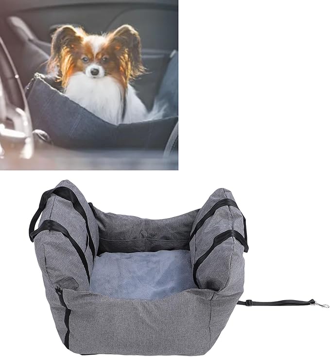 Pet Seat Oxford Cloth Portable Dog Booster Car Seat for Small Dogs, Dog Pet Booster Seat with Secure Straps, Pet Supplies for Car Truck SUV