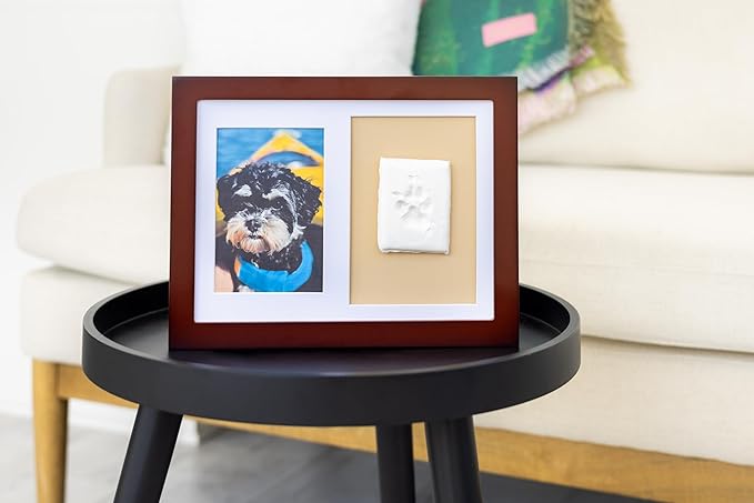Tiny Ideas Paw Print Keepsake Impression Kit, No Mess Pet Clay Paw Print Mold for Dog and Cat, Ideal Personalized Gift or Memorial Frame for Pet Parents