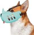 NACOCO Anti Bite Dog Muzzle - Dog Soft Mouth Rhino with Adjustable Strap Covers Breathable Silicone Cage Pet for Biting Chewing Small Medium (Blue Rhino, S)