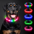 LED Dog Collar with 12 Lighting Modes-Rechargeable Dog Light Glow in The Dark for Night Walking, Adjustable Light Up Dog Collar for Small/Medium/Large Dogs, 1-H Charge & 12H Runtime, Blue