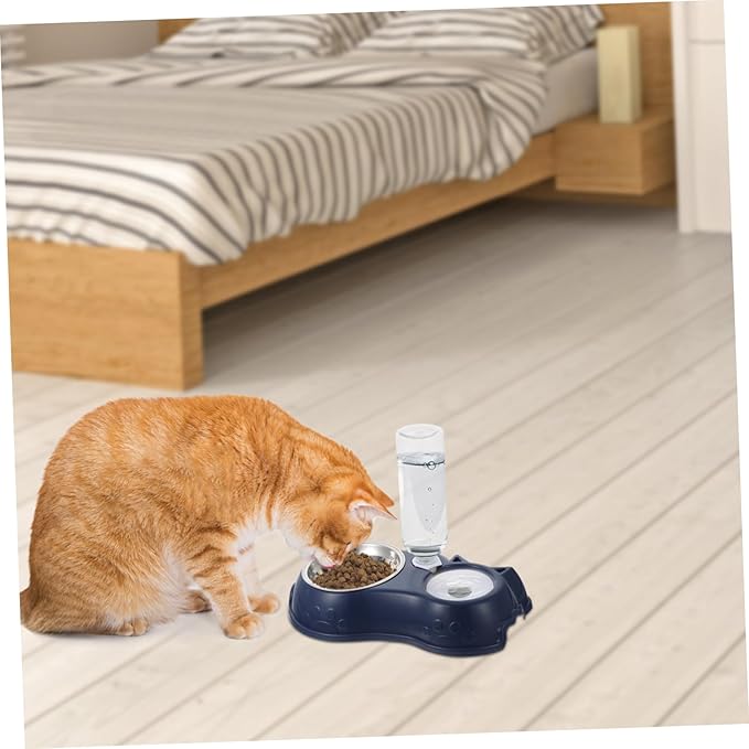 BESPORTBLE 1set Automatic Pet Feeder Dual Bowls for Cats and Dogs Non- Design Easy to Food and Water Dispenser for Busy Pet Owners Stylish Home Decor