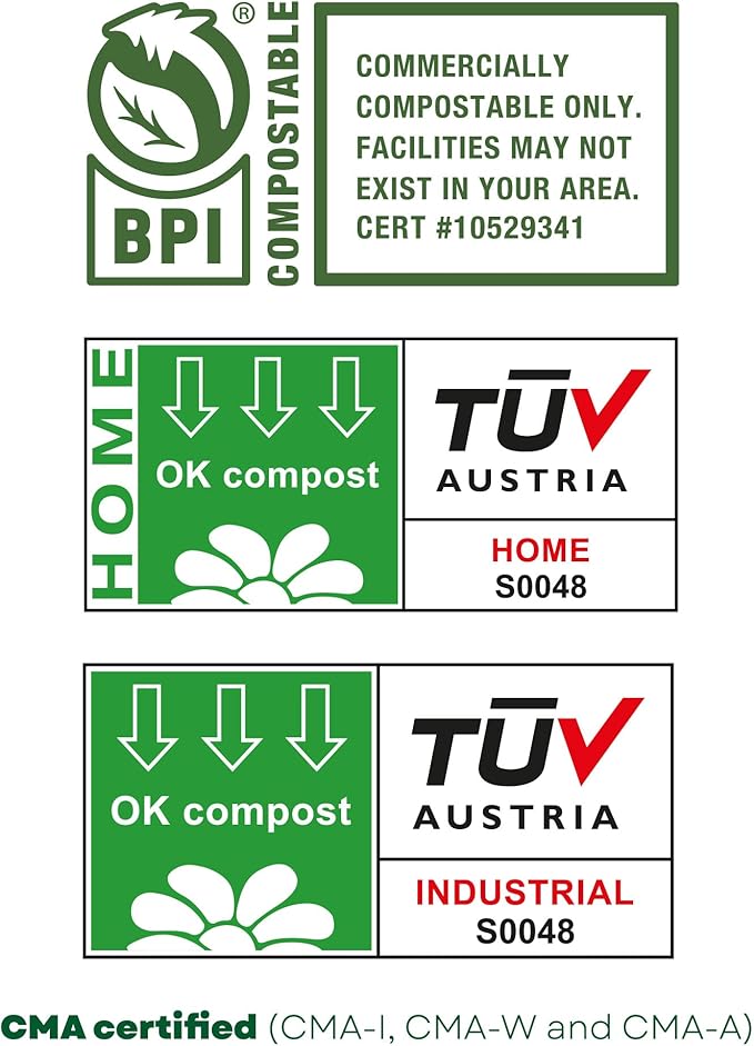 bioMat 35 Gallon Compostable Trash Bags, 30 Count, Biodegradable Kitchen Food Scrap Waste Bags, BPI ASTM D6400 and CMA Certified, Tall Kitchen Compost bags for Food Waste