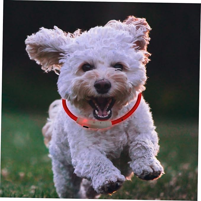 SUPVOX Led Dog Night Light Collar Plastic Glow Puppy Collar USB Cable Fashion for Dogs