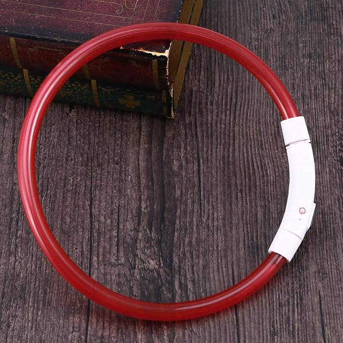 Totority Led Glowing Pet Dog Collar USB Rechargeable -Saving Light for Night Safety for Evening Walks and Outdoor Adventures