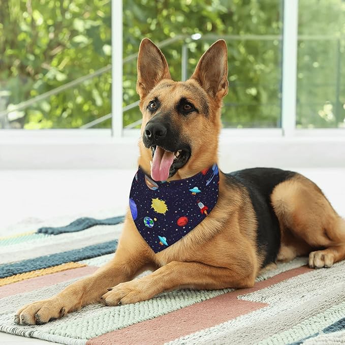 Planet Dog Bandana Scarf Triangle Bibs Pet Accessories Cat Kerchief White17 One Size