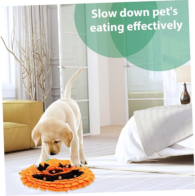 BESPORTBLE Orange Pumpkin Snuffle Mat for Dogs Large Dog Training Mat Pet Mental Stimulation Toy