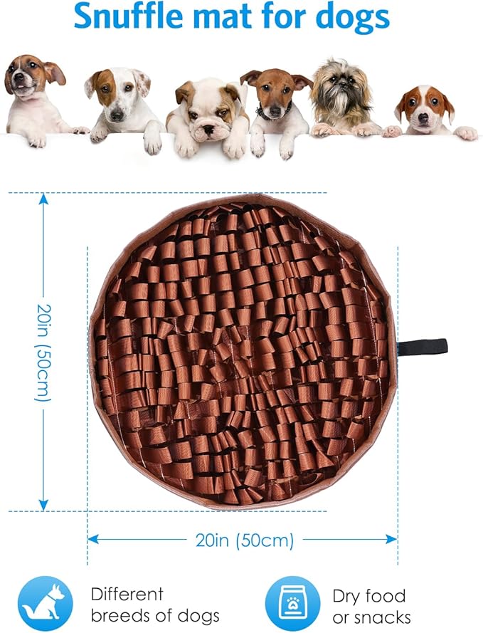 AMIR Slow Feeder Mat for Dogs – Dog Food Mat Anti-Gobble Mat to Relieve Boredom, Anxiety & Stress, Snuffle Mat for Dogs Works for All Dog Breeds, Sizes & Ages