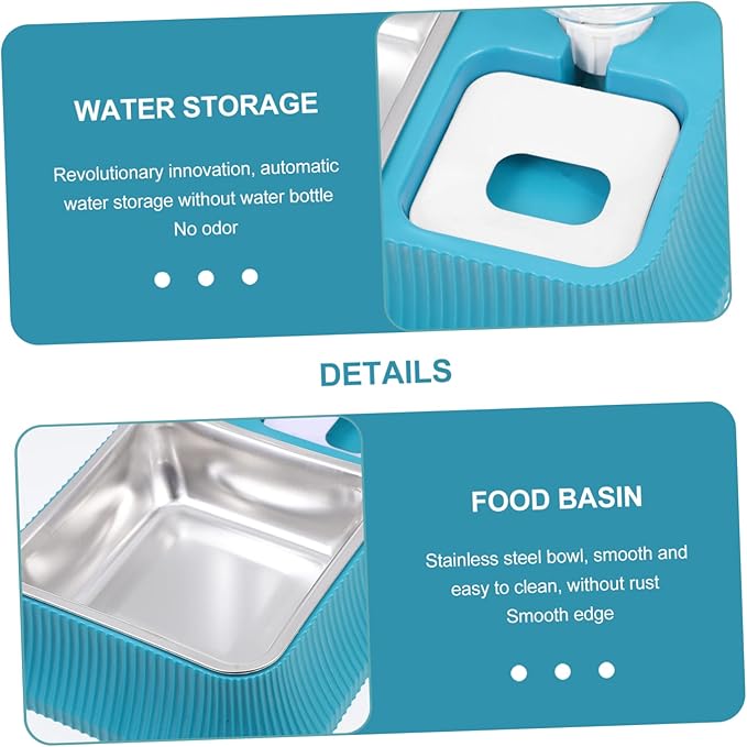 Automatic Pet Water Dispenser with Skid Base Dual Food and Water Bowl for Dogs and Cats Convenient Smooth Design for Home and Pet Stores