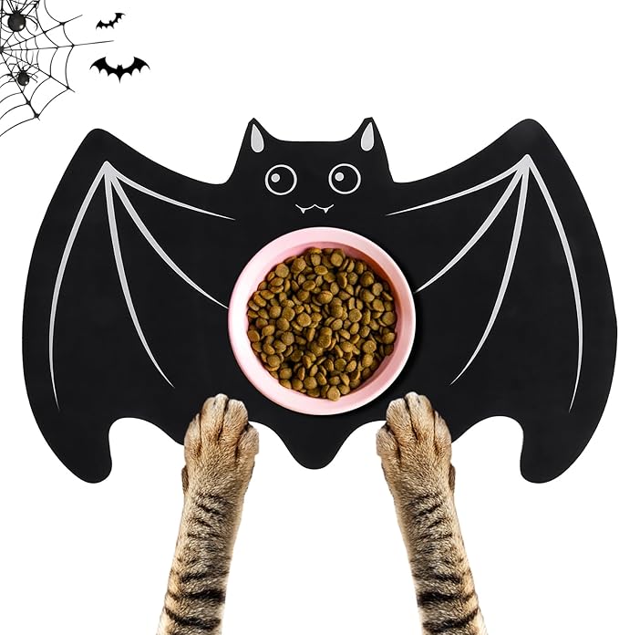 Halloween Pet Mat for Food and Water, Pet Feeding Mat for Dog Cat Bowl Absorbent Anti-Stain Non-Slip Quick Dry Easy Clean Floor Placemat, Pets Accessories Indoor (20 * 31.5 in)