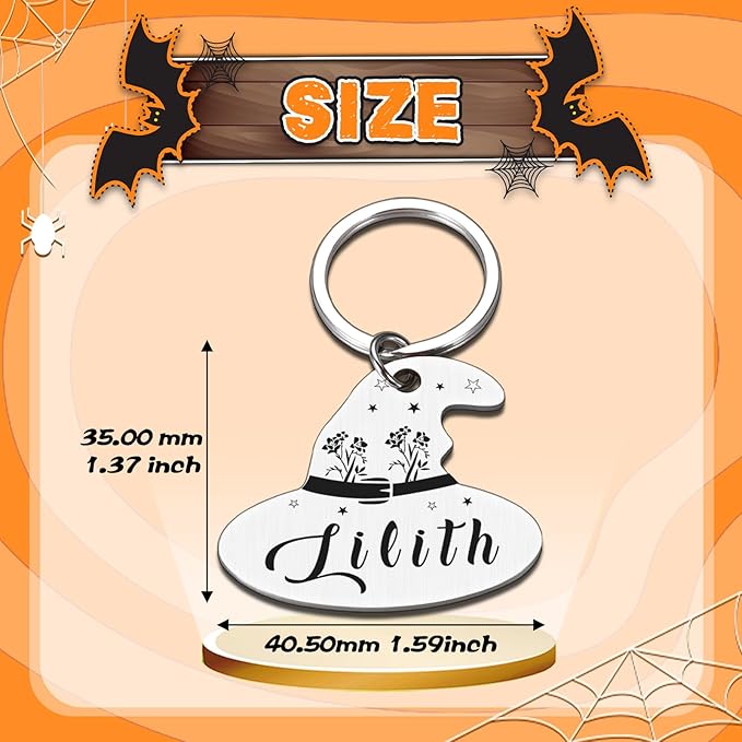 Personalized Halloween Cat Collar Tag – Goth Ghost Bat Pet ID Tags for Dogs & Cats, Spooky Accessories, Boo Basket Stuffers, Summon My Mom Dad, Cute Fall Gifts for Pets (Magic Hat-Shaped ID Tag)