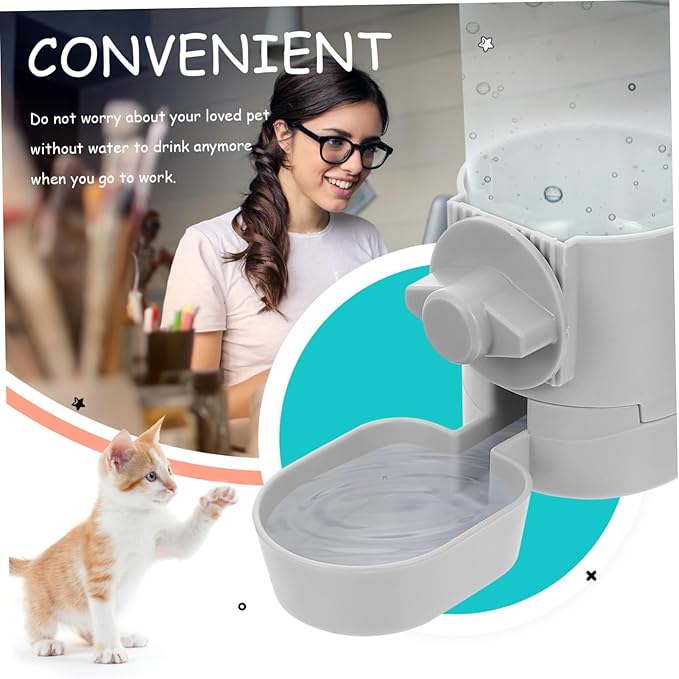 Cat Water Feeder Automatic Hanging Pet Waterer Bowl for Dogs Easy Installation for Pet Cage