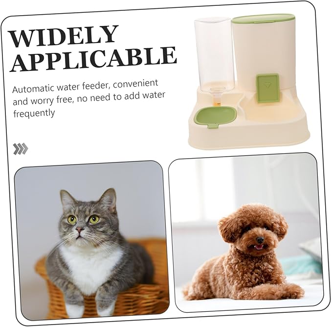 POPETPOP Automatic Pet Feeder Water Dispenser Dry Wet Separation Bowl for Cats Dogs Easy to Capacity for Home Pet Stores Practical Pet Feeding