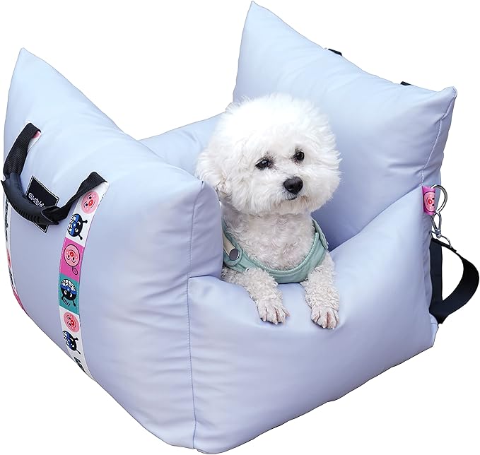 Waterproof Dog Car Seats for Small Medium Dogs, Puppy Booster Seat Pet Safety Car Seat, Travel Pet Booster Seat with Clip-On Safety Leash for Small Dogs or Cats-Grey